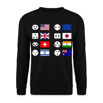 Vue d’ensemble du pays Des types de fiches - Sweat-shirt Unisexe - noir - Devant - Alina (178cm) & Michal (187cm)