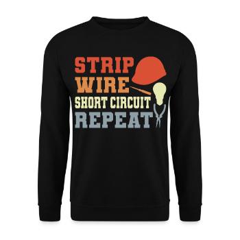 Funny electrician joke - Unisex Sweatshirt - black - Front - Alina (178cm) & Michal (187cm)