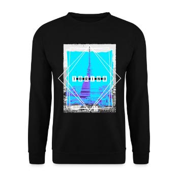 Turin Torino Italy City Skyline Love Holidays - Unisex Sweatshirt - black - Front - Alina (178cm) & Michal (187cm)