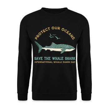 Save The Whale Sharks - Protect Our Oceans - Unisex Sweatshirt - black - Front - Alina (178cm) & Michal (187cm)