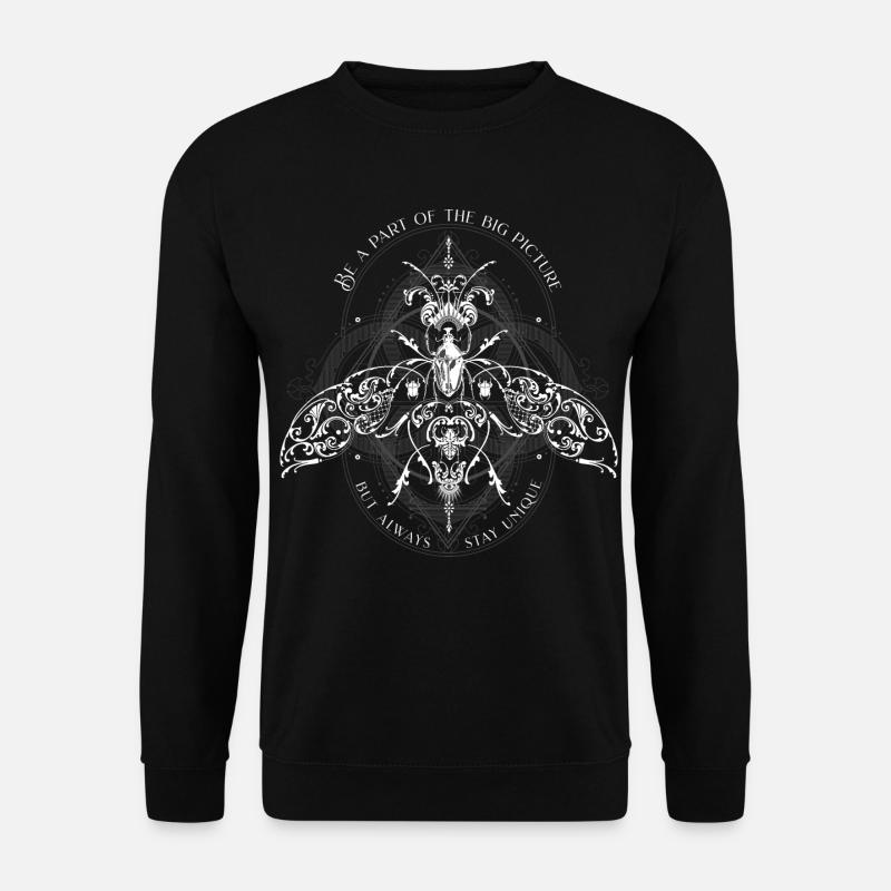 Insekten Muster Psychedelisch Bug Pattern - Unisex Pullover - Schwarz