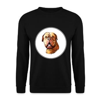 Dogue De Bordeaux Aquarelle pour chien Illustration - Sweat-shirt Unisexe - noir - Devant - Alina (178cm) & Michal (187cm)