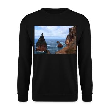 Madeira Portugal Poster - Unisex Sweatshirt - black - Front - Alina (178cm) & Michal (187cm)