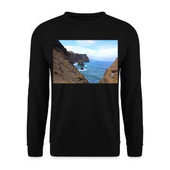 Madeira Portugal Poster - Unisex Sweatshirt - black - Front - Alina (178cm) & Michal (187cm)