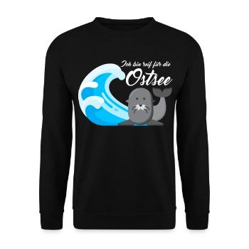 Ich bin reif für die Ostsee - Unisex Pullover - Schwarz - Vorne - Alina (178cm) & Michal (187cm)