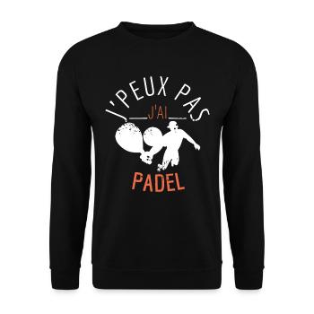 J'PEUX Pas J'ai PADEL - Sweat-shirt Unisexe - noir - Devant - Alina (178cm) & Michal (187cm)