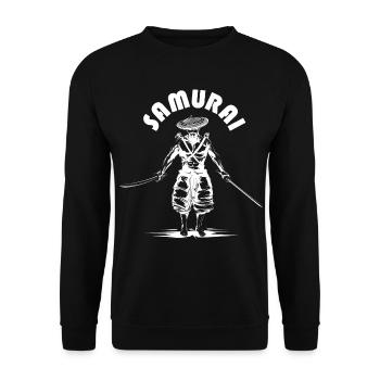 Samurai Symbol Icon Kämpfer Illustration Icon Logo - Unisex Pullover - Schwarz - Vorne - Alina (178cm) & Michal (187cm)