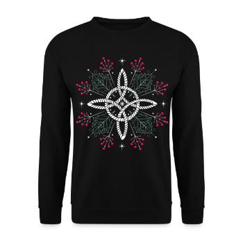 Hexenknoten Ilex Stechpalme - Unisex Pullover - Schwarz - Vorne - Alina (178cm) & Michal (187cm)
