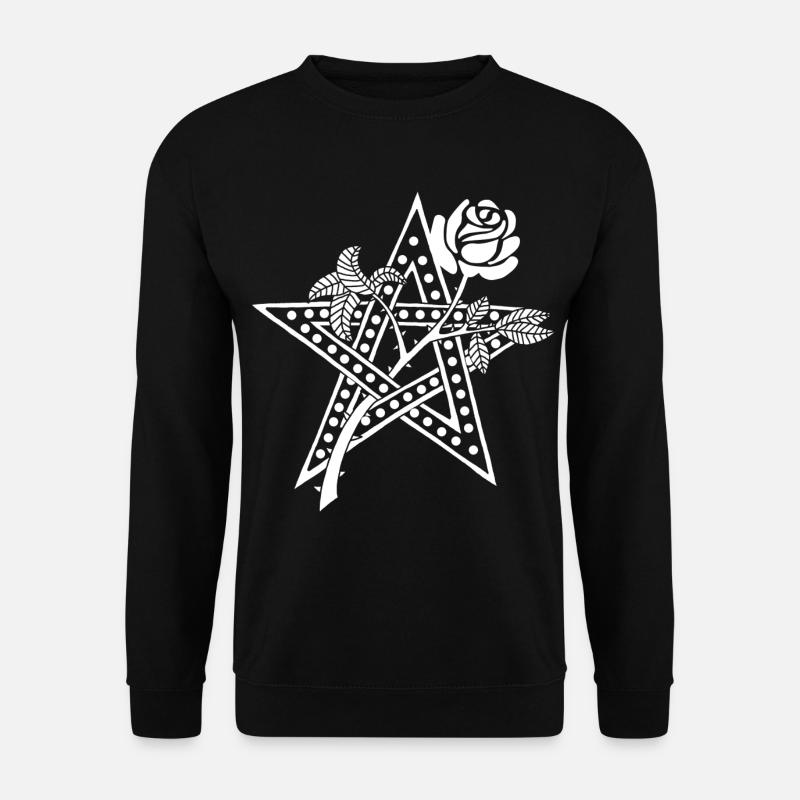 Die weiße Rose und der Stern - Unisex Pullover - Schwarz