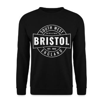 Bristol Vintage City Badge - Unisex Sweatshirt - black - Front - Alina (178cm) & Michal (187cm)