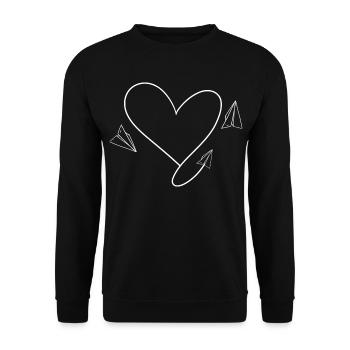 Avion Coeur Amour Vacances Pilote Avions - Sweat-shirt Unisexe - noir - Devant - Alina (178cm) & Michal (187cm)