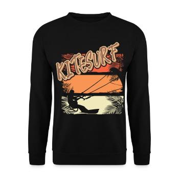 Kitesurfen Kitesurf Kitesurfer Kiteboard - Unisex Pullover - Schwarz - Vorne - Alina (178cm) & Michal (187cm)