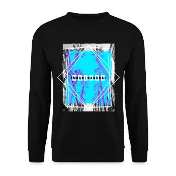 Malaga Spain City Skyline Summer Holiday Palm Trees - Unisex Sweatshirt - black - Front - Alina (178cm) & Michal (187cm)