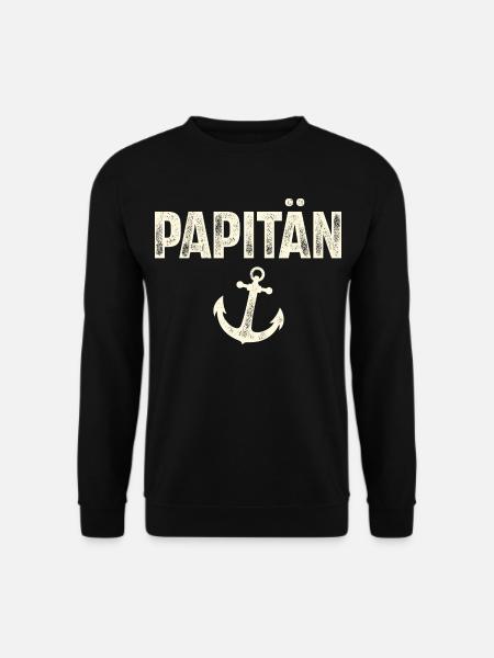 Papitän Kapitän Papa Vater Vatertag Segeln - Unisex Pullover - Schwarz