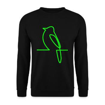 Leuchtender Vogel Linienkunst - Unisex Pullover - Schwarz - Vorne - Alina (178cm) & Michal (187cm)