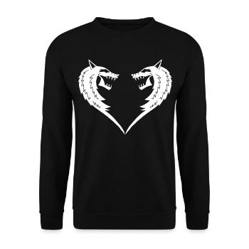 White Wolf Heart - Unisex Sweatshirt - black - Front - Alina (178cm) & Michal (187cm)