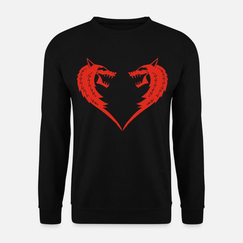 Rotes Wolfsherz - Unisex Pullover - Schwarz