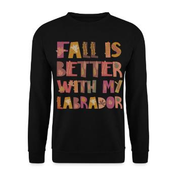 Thankful for my Labrador Hund Herbst Dankbarkeit - Unisex Pullover - Schwarz - Vorne - Alina (178cm) & Michal (187cm)