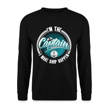 Capitaine Voilier Bateau à moteur Bateau Marin - Sweat-shirt Unisexe - noir - Devant - Alina (178cm) & Michal (187cm)
