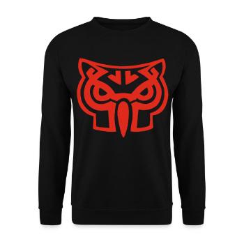 Red owl head - Unisex Sweatshirt - black - Front - Alina (178cm) & Michal (187cm)