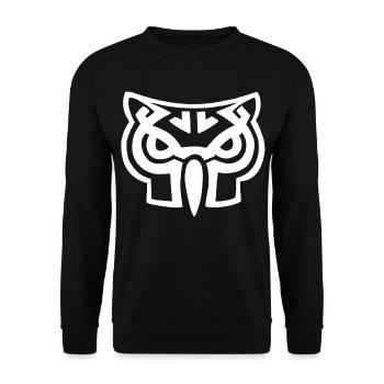 White owl head - Unisex Sweatshirt - black - Front - Alina (178cm) & Michal (187cm)