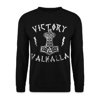Victory or Valhalla - Unisex Pullover - Schwarz - Vorne - Alina (178cm) & Michal (187cm)
