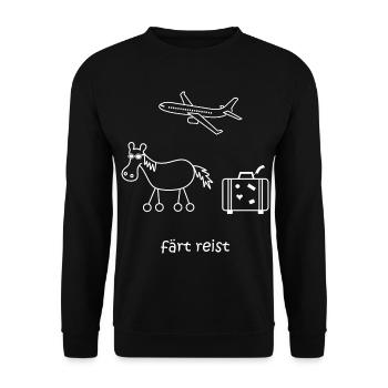 färt reist, Pferd, Reise, Urlaub, Flugzeug, reisen - Unisex Pullover - Schwarz - Vorne - Alina (178cm) & Michal (187cm)