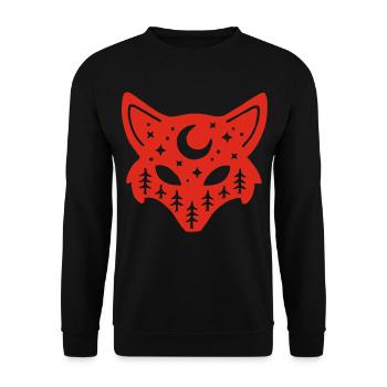 Rotfuchs-Totem der Natur - Unisex Pullover - Schwarz - Vorne - Alina (178cm) & Michal (187cm)