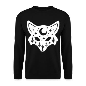 Weißes Fuchs-Totem der Natur - Unisex Pullover - Schwarz - Vorne - Alina (178cm) & Michal (187cm)