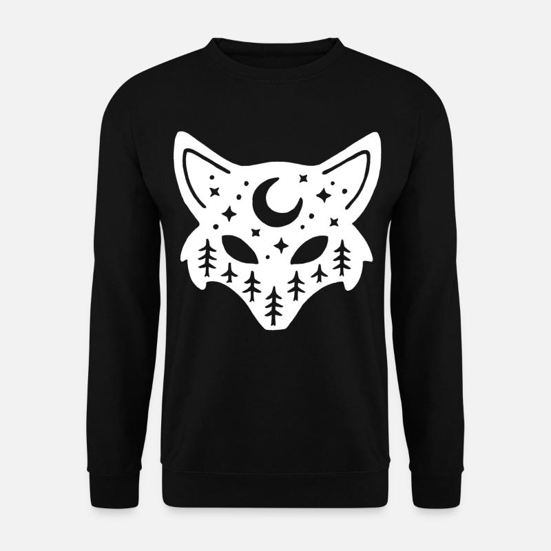 Weißes Fuchs-Totem der Natur - Unisex Pullover - Schwarz
