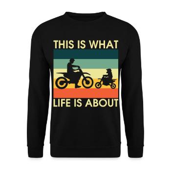 Silhouettes rétro de vélos ParentChild - Sweat-shirt Unisexe - noir - Devant - Alina (178cm) & Michal (187cm)