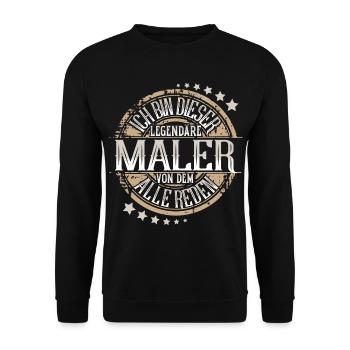 Maler - Unisex Pullover - Schwarz - Vorne - Alina (178cm) & Michal (187cm)