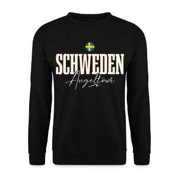 Schweden Angeltour Angeln Fischen - Unisex Pullover - Schwarz - Vorne - Alina (178cm) & Michal (187cm)