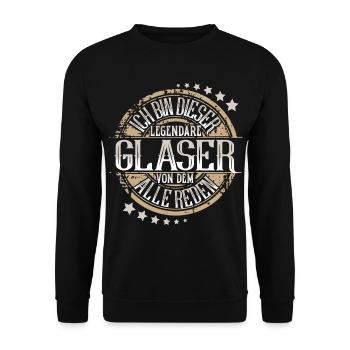 Glaser - Unisex Pullover - Schwarz - Vorne - Alina (178cm) & Michal (187cm)