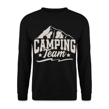 Camping Team Camper Campen - Unisex Sweatshirt - black - Front - Alina (178cm) & Michal (187cm)