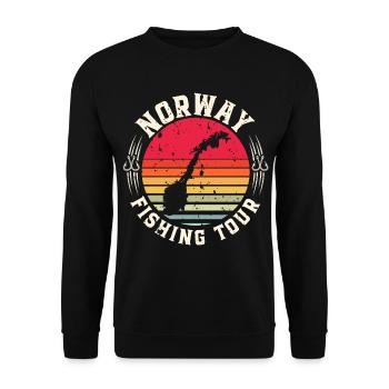 Norvège Fishing Tour Pêche Pêcheur Pêcheur - Sweat-shirt Unisexe - noir - Devant - Alina (178cm) & Michal (187cm)