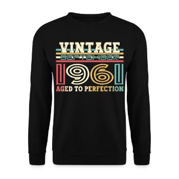 Septembre Né 1961 61ème anniversaire Cadeau - Sweat-shirt Unisexe - noir - Devant - Alina (178cm) & Michal (187cm)