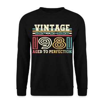 Septembre Né 1981 41ème anniversaire Cadeau - Sweat-shirt Unisexe - noir - Devant - Alina (178cm) & Michal (187cm)