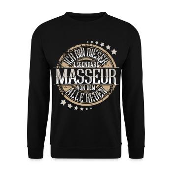 Masseur - Unisex Pullover - Schwarz - Vorne - Alina (178cm) & Michal (187cm)