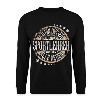 Sportlehrer - Unisex Pullover - Schwarz - Vorne - Alina (178cm) & Michal (187cm)