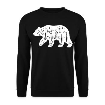 Nature totem polar bear - Unisex Sweatshirt - black - Front - Alina (178cm) & Michal (187cm)