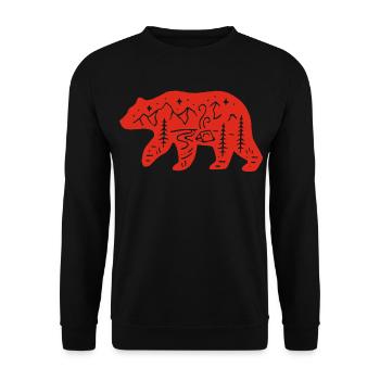 Ours rouge totem de la nature - Sweat-shirt Unisexe - noir - Devant - Alina (178cm) & Michal (187cm)