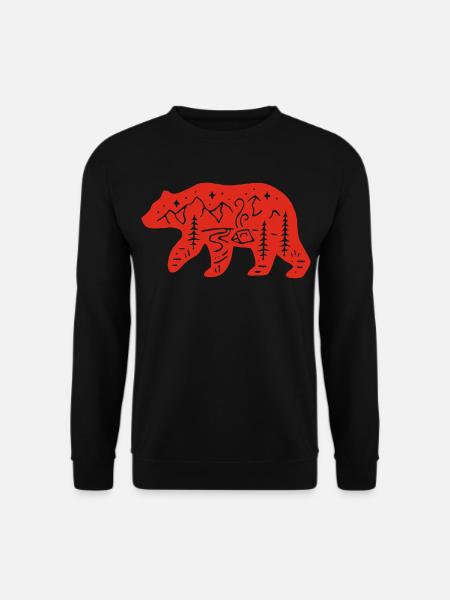 Red bear totem of nature - Unisex Sweatshirt - black