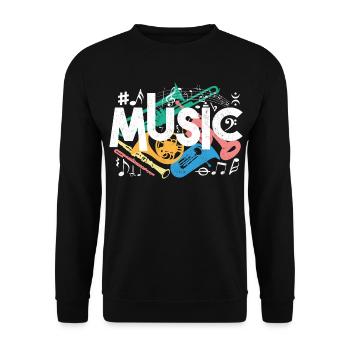 Style graffiti musical – Ambiances sonores colorées - Sweat-shirt Unisexe - noir - Devant - Alina (178cm) & Michal (187cm)
