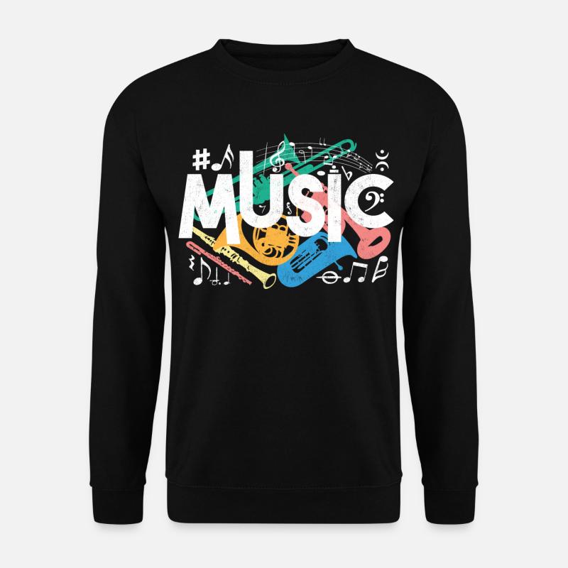 Music Graffiti Style – Colorful Sound Vibes - Unisex Pullover - Schwarz