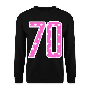 70 years 70s gift idea - Unisex Sweatshirt - black - Front - Alina (178cm) & Michal (187cm)