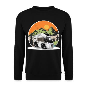 Camping Camper Campen - Unisex Pullover - Schwarz - Vorne - Alina (178cm) & Michal (187cm)