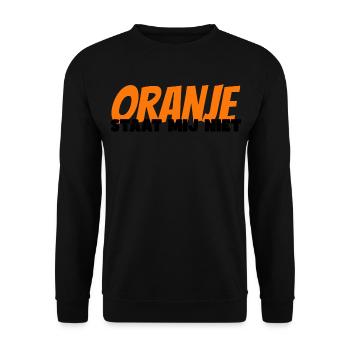 Orange passt nicht zu mir. Koninsdag Niederlande - Unisex Pullover - Schwarz - Vorne - Alina (178cm) & Michal (187cm)