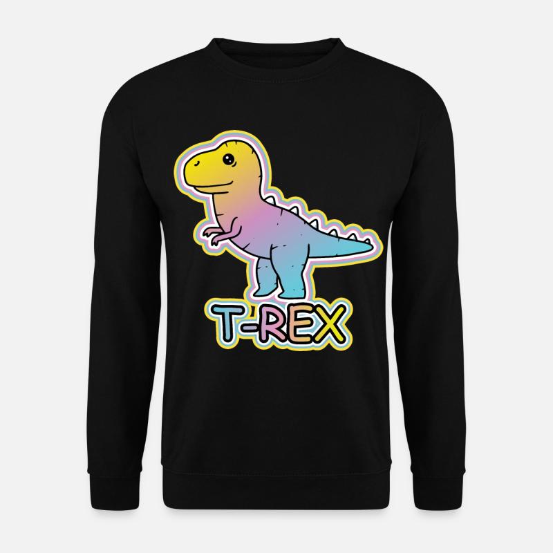 Pastell-T-Rex Cartoon Design - Unisex Pullover - Schwarz