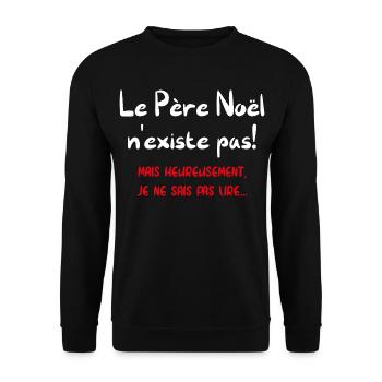 Le père noël n'existe pas - Sweat-shirt Unisexe - noir - Devant - Alina (178cm) & Michal (187cm)